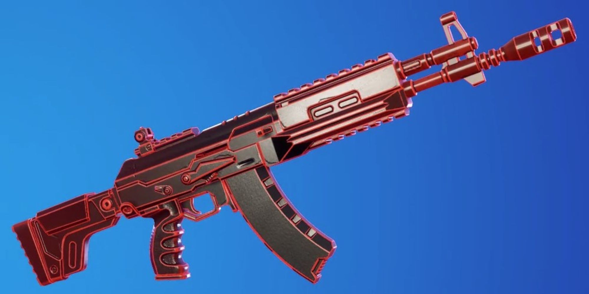 Eine Waffenverpackung in Fortnite namens Neon Pulse.  Dieser Wrap ist animiert und wechselt während des Spiels zu verschiedenen Neonfarben