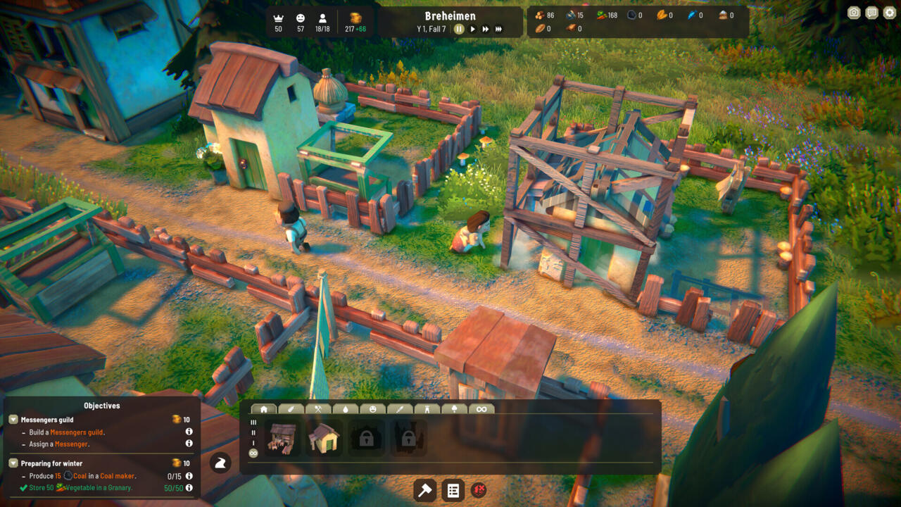 Eine vergrößerte Ansicht der Stadt in Fabledom.