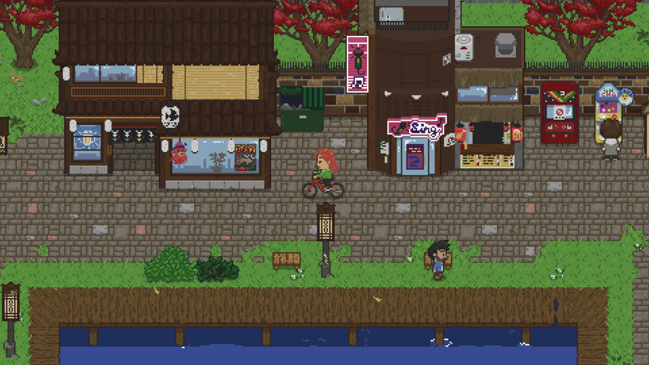 Ein Blick auf das Pixel-Art-Dorf in Spirittea.