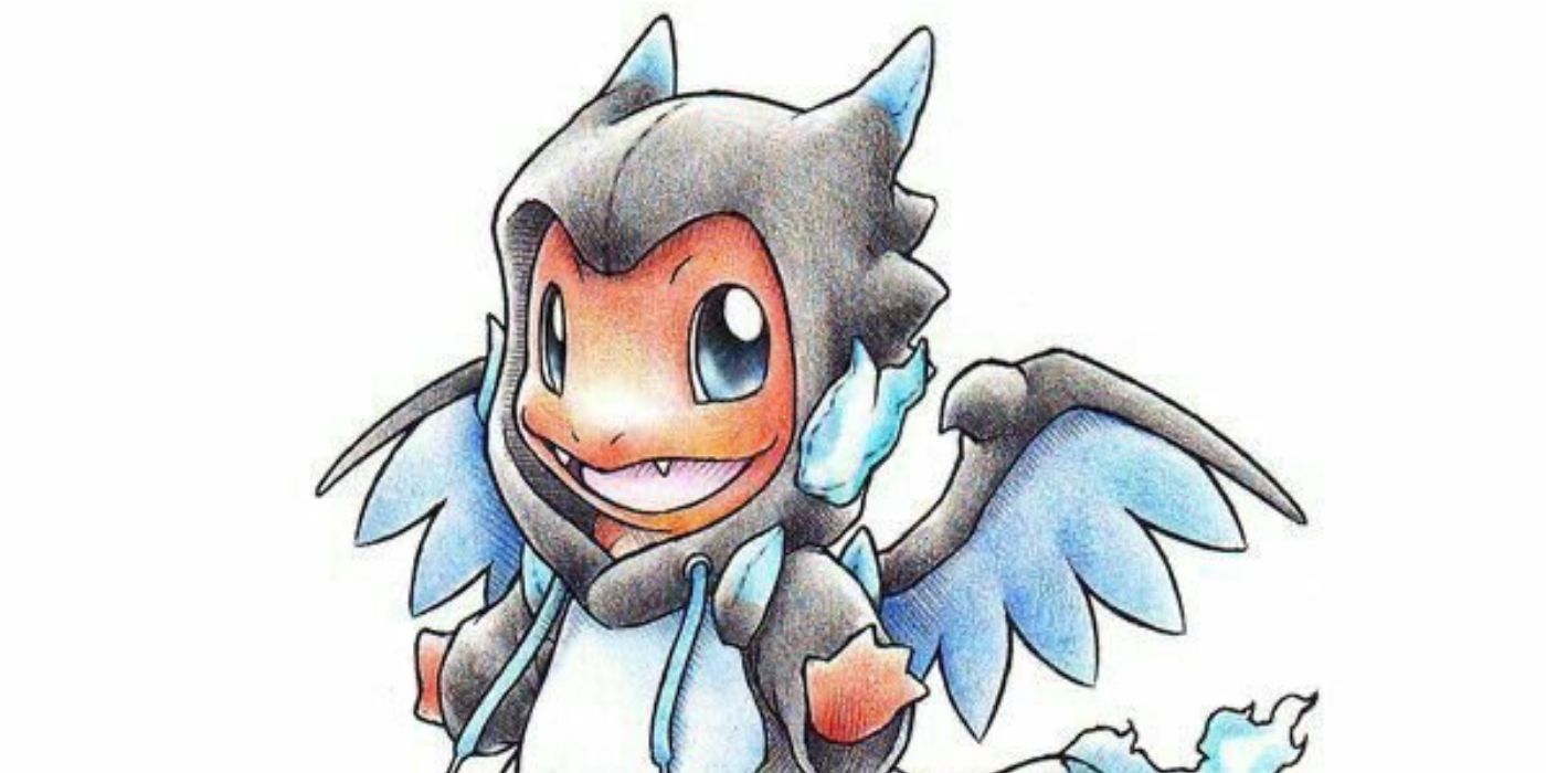 Glumanda trägt Mega Charizard PJs, von Art Time Pokemon Amino-2