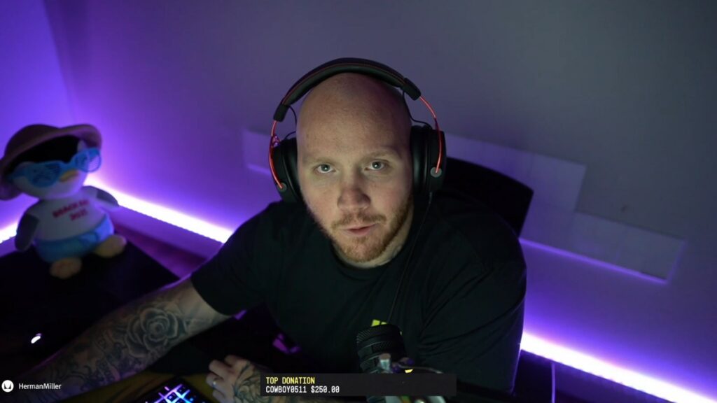 TimTheTatman während seines letzten Twitch-Streams im Jahr 2021
