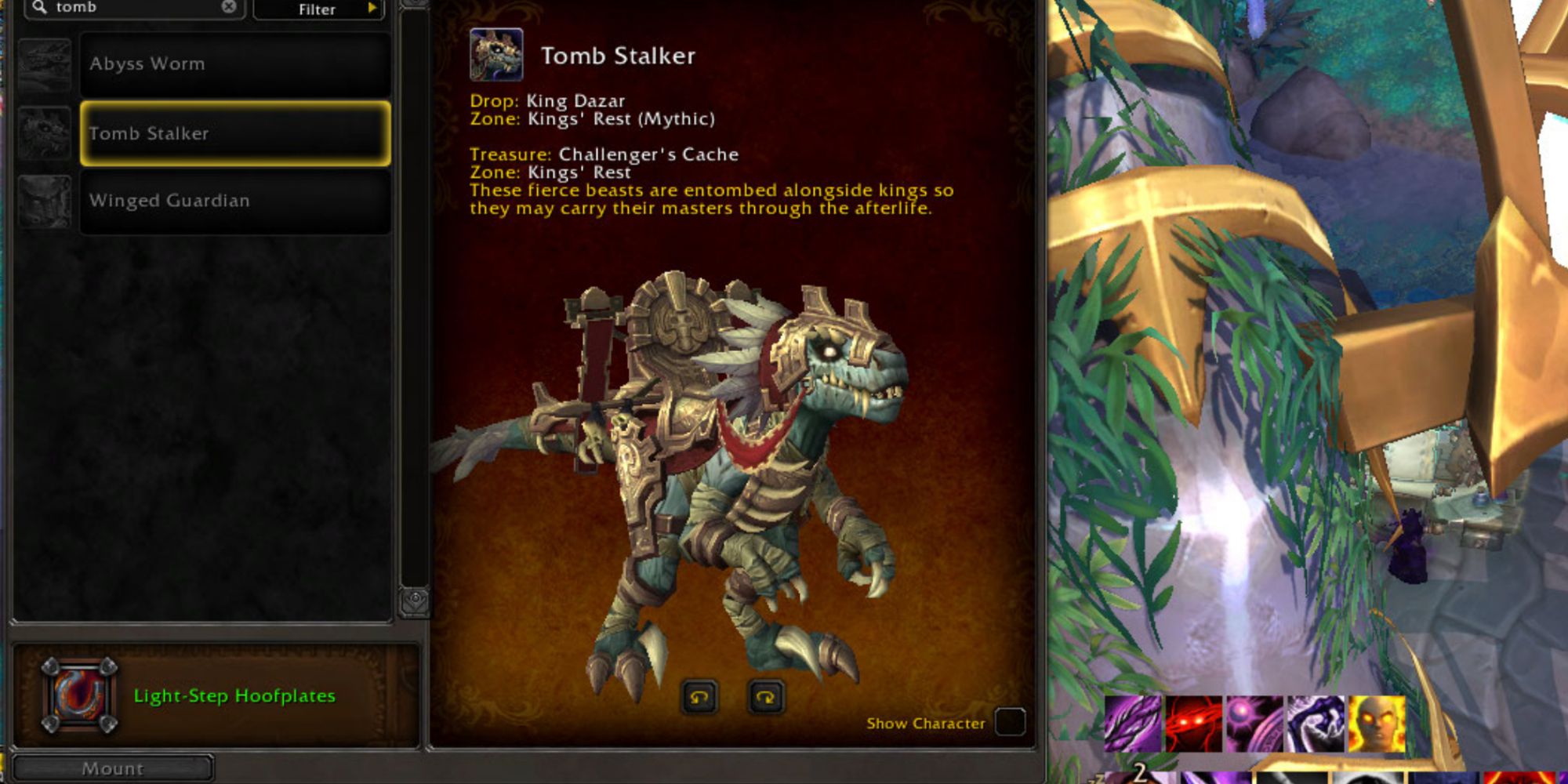 World of Warcraft ein versteinerter Dinosaurier, der in Bandagen gewickelt ist