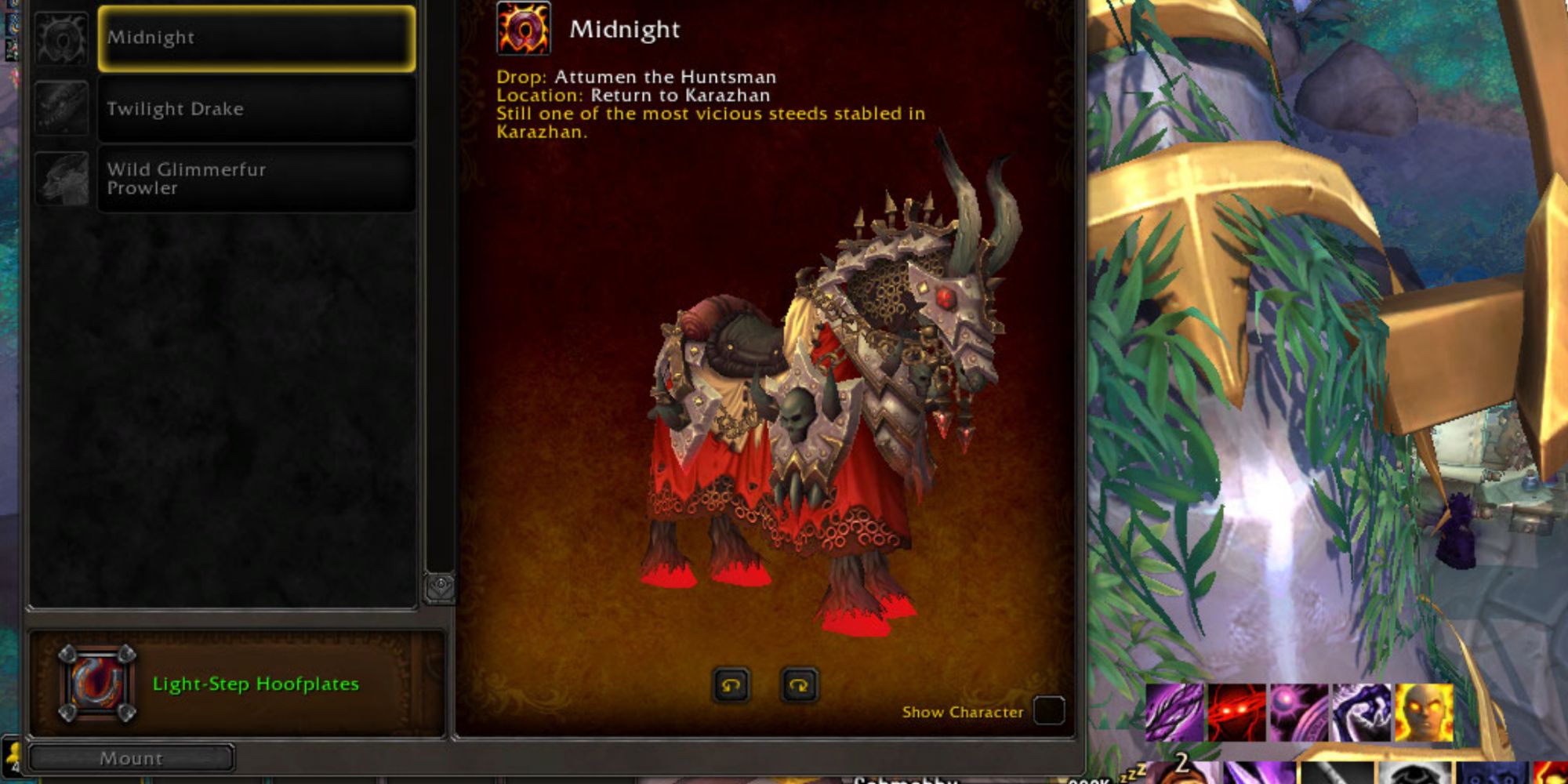 World of Warcraft ist ein höllisches Schlachtross, das mit Totenköpfen geschmückt ist