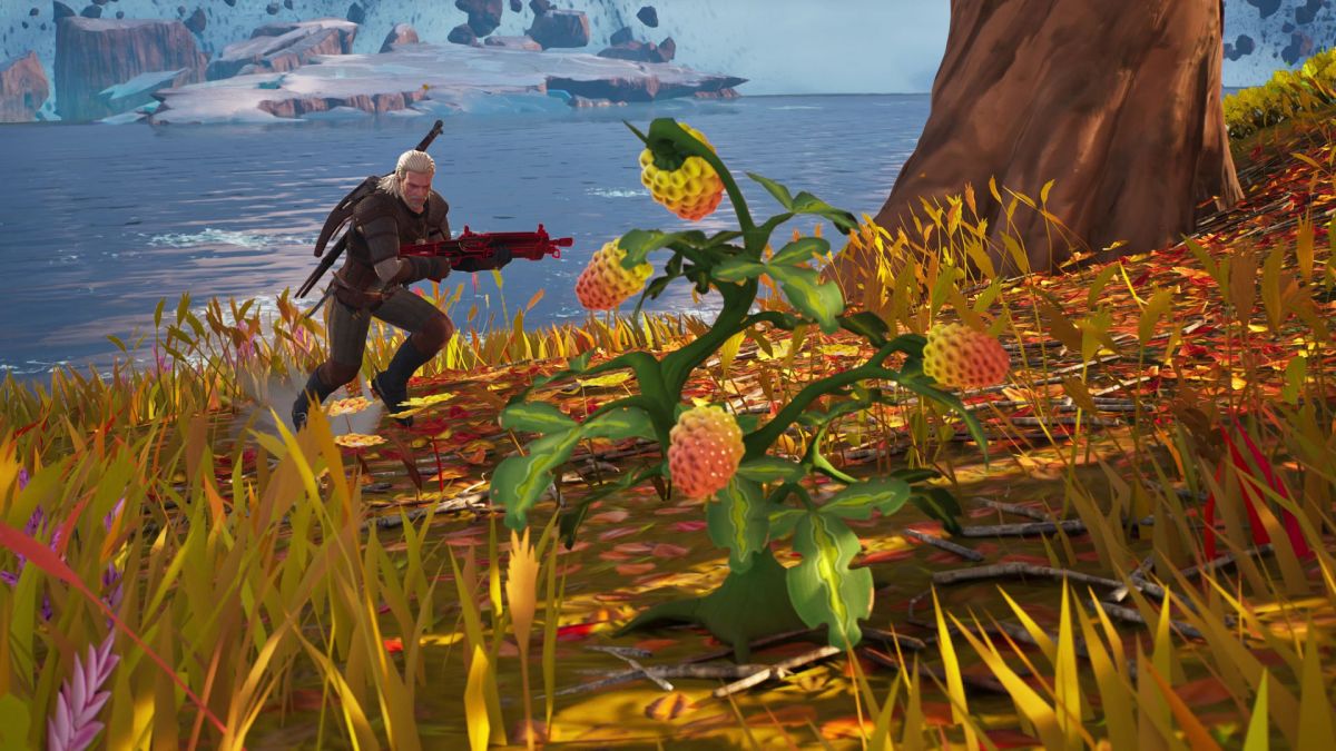Geralt finds some Fortnite Slap Berries