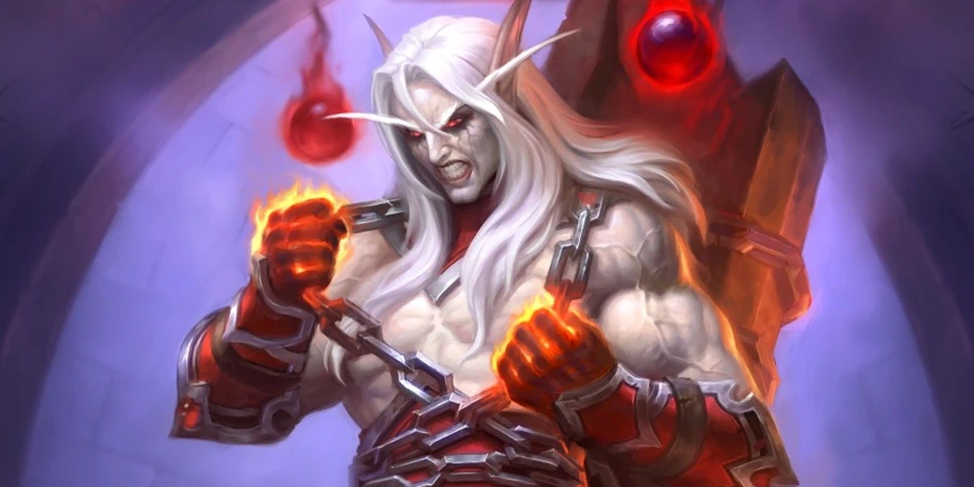 Official art of Kael'thas Sunstrider, a fire mage, in Shadowlands in World of Warcraft.