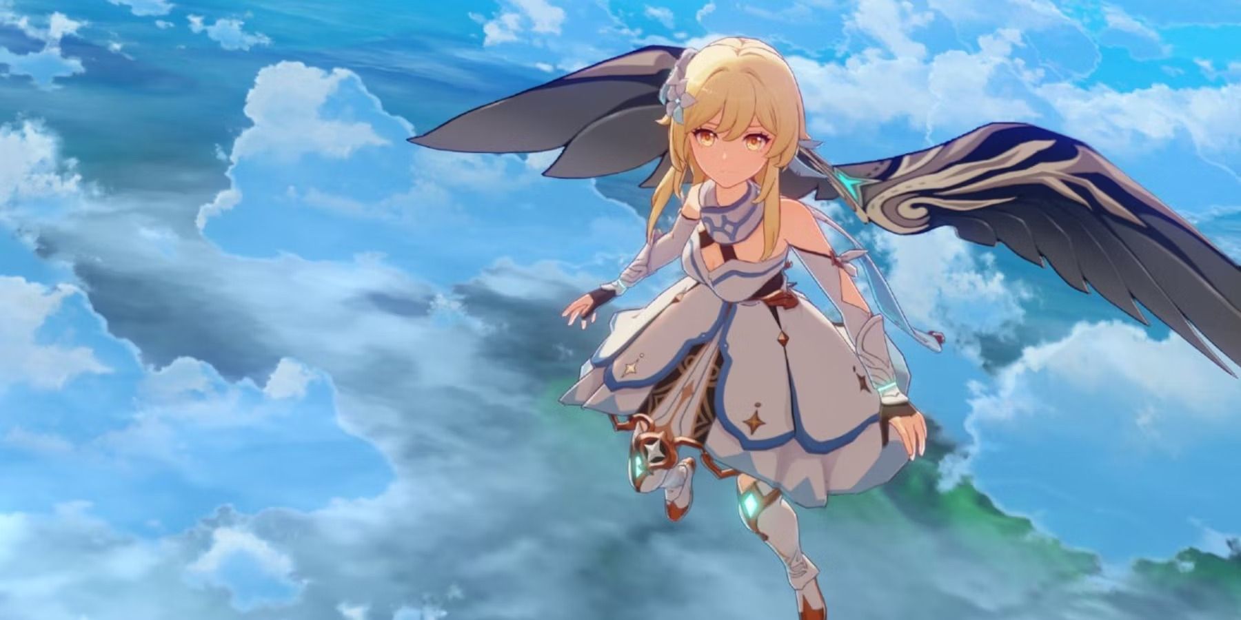 Genshin-Impact-Glider-Traveler-Flying