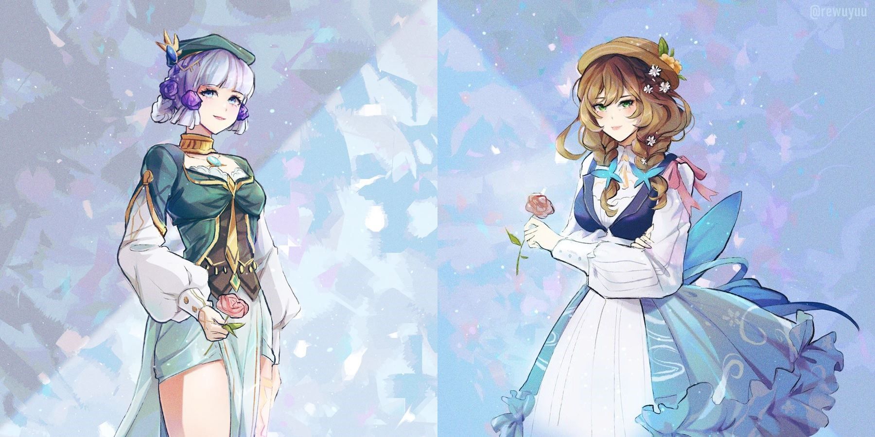 Genshin Impact Ayaka- und Lisa-Fan-Skins