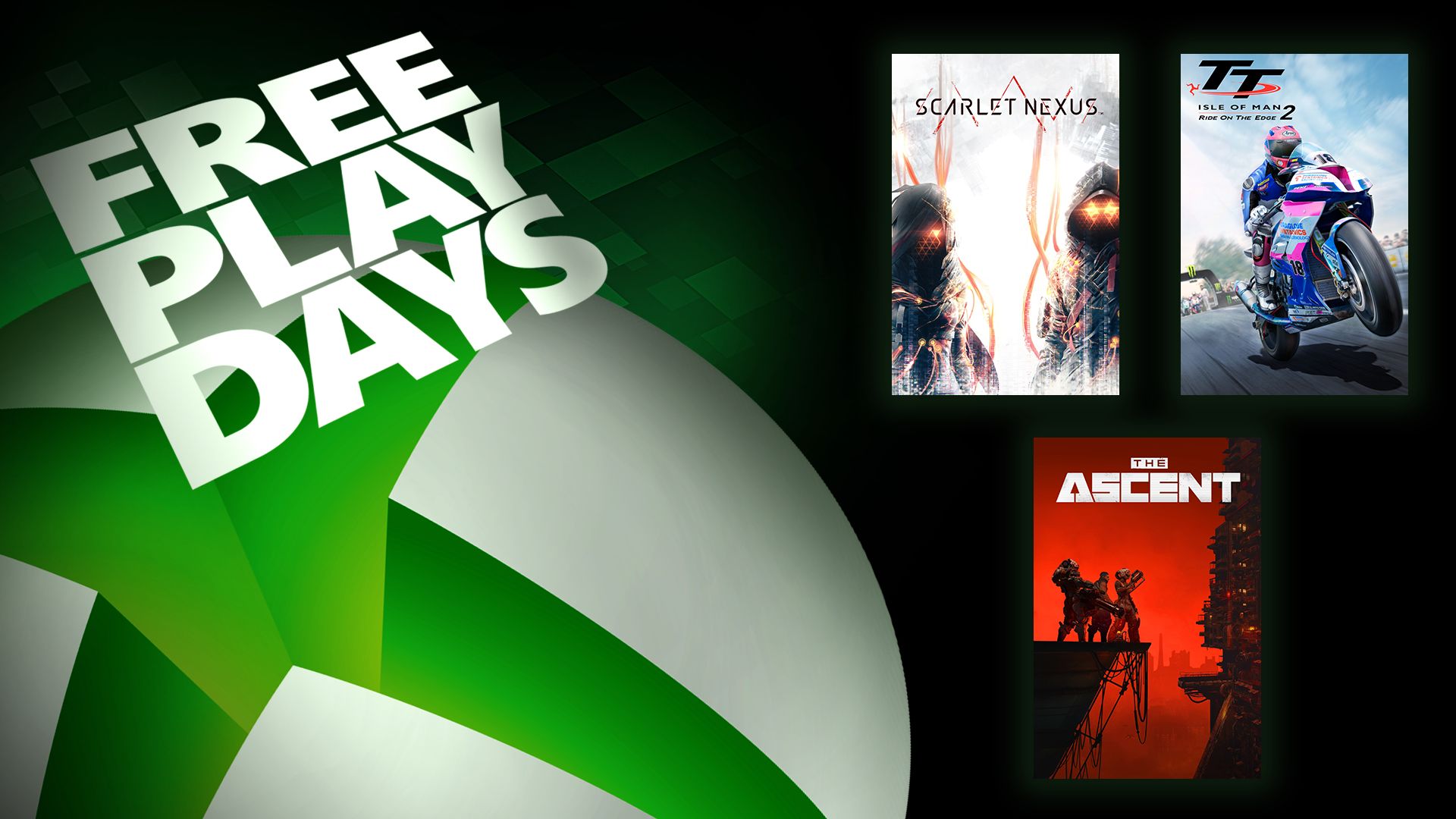 Kostenlose Spieltage – Scarlet Nexus, TT Isle of Man Ride on the Edge 2 und The Ascent
