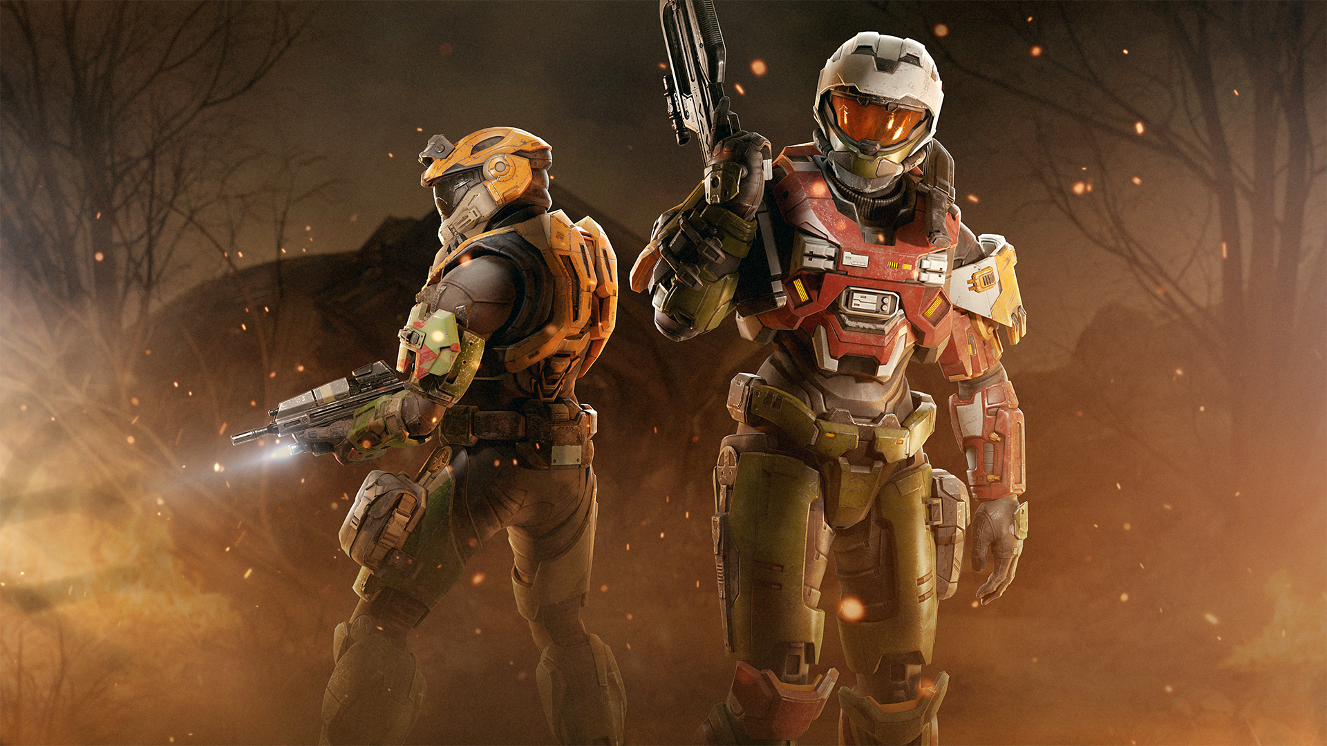 Halo Infinite Spartans wearing Thom and Rosenda armor kits from Noble Intention.