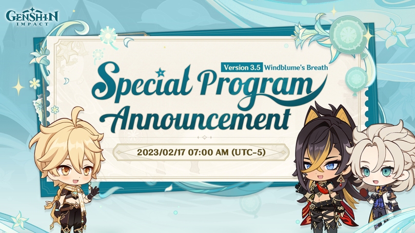 Sehen Sie sich den Zeitplan und den Stream-Link der Genshin Impact Version 3.5 Special Program Preview an