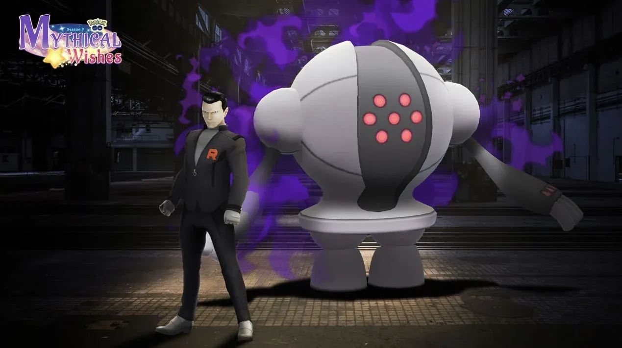 Giovanni neben einem Shadow Registeel in Pokemon GO