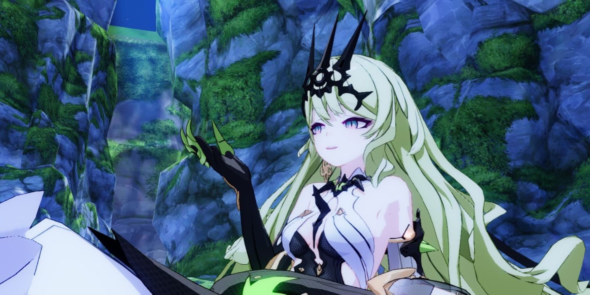 Honkai Impact 3rd Event Charakter Faulenzen in der Nähe von Berghängen