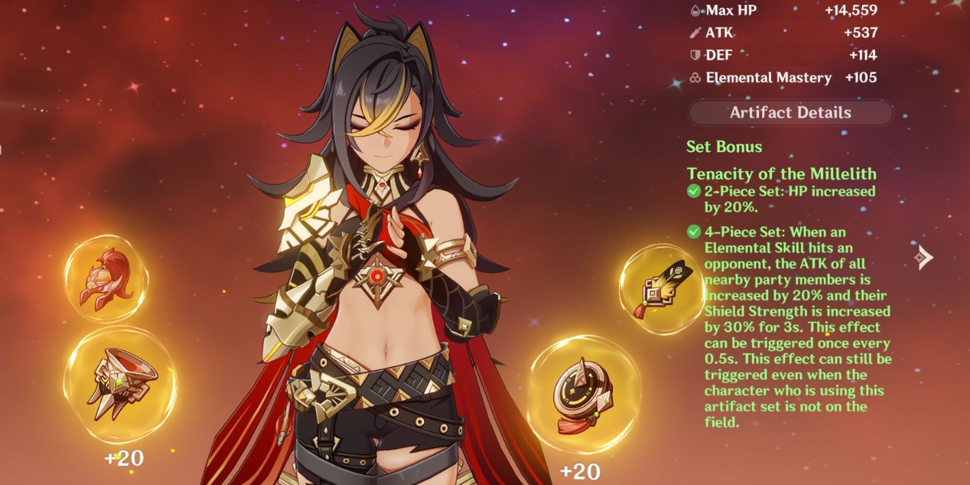 Genshin Impact Dehya Artefaktbildschirm