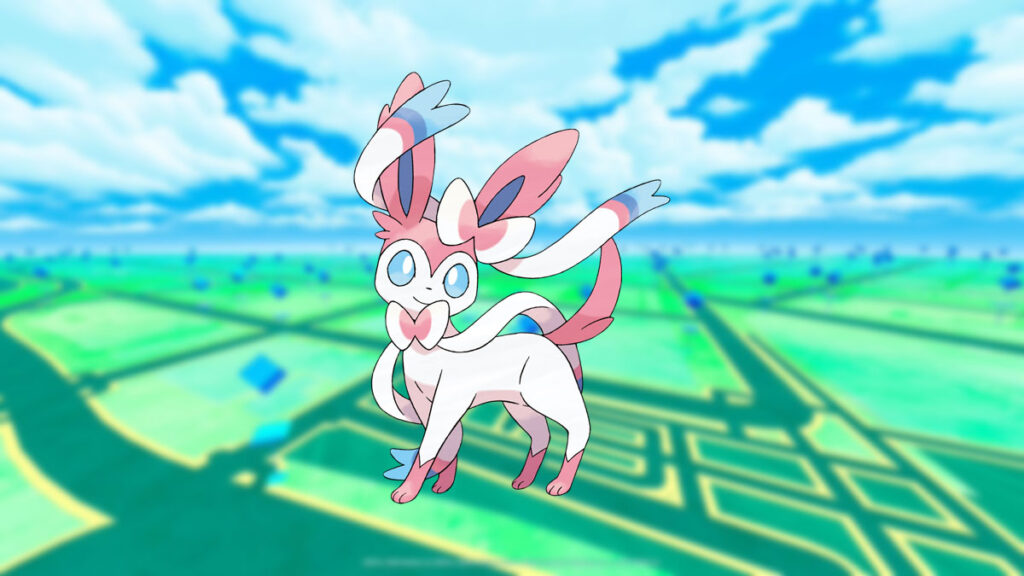 Sylveon in einem Pokemon Go-Hintergrund