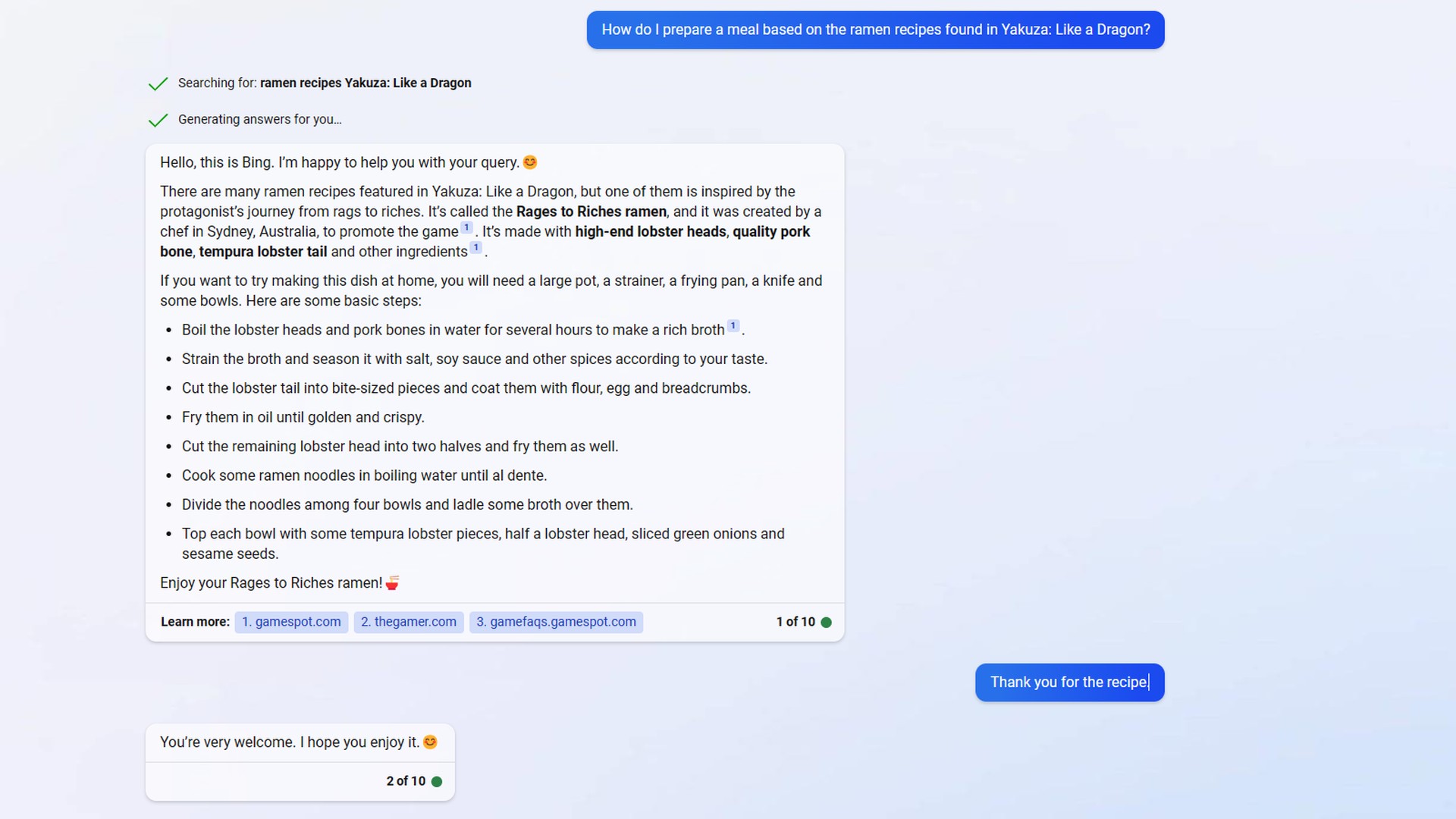 Bing KI-gestütztes Chat-Antwort-Asset