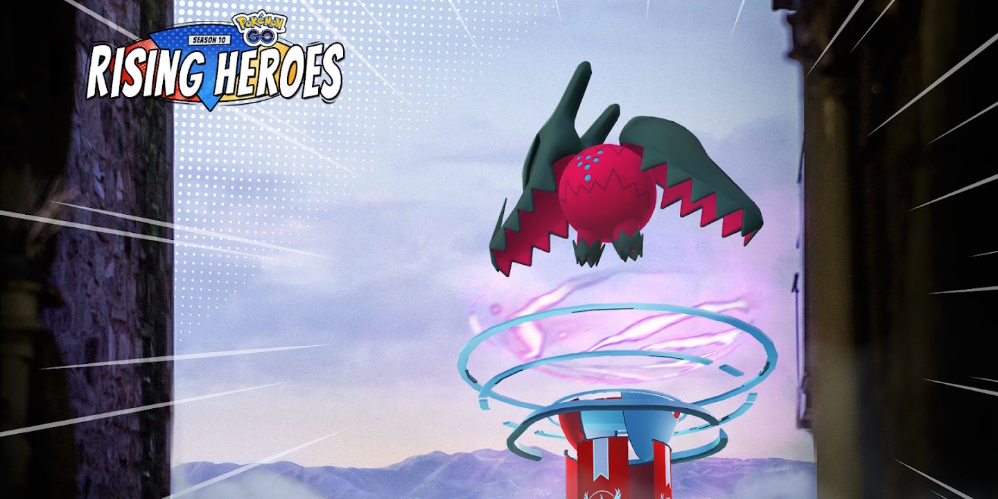 Bild des Pokemon Regidrago auf einem roten Pokemon Go Raid