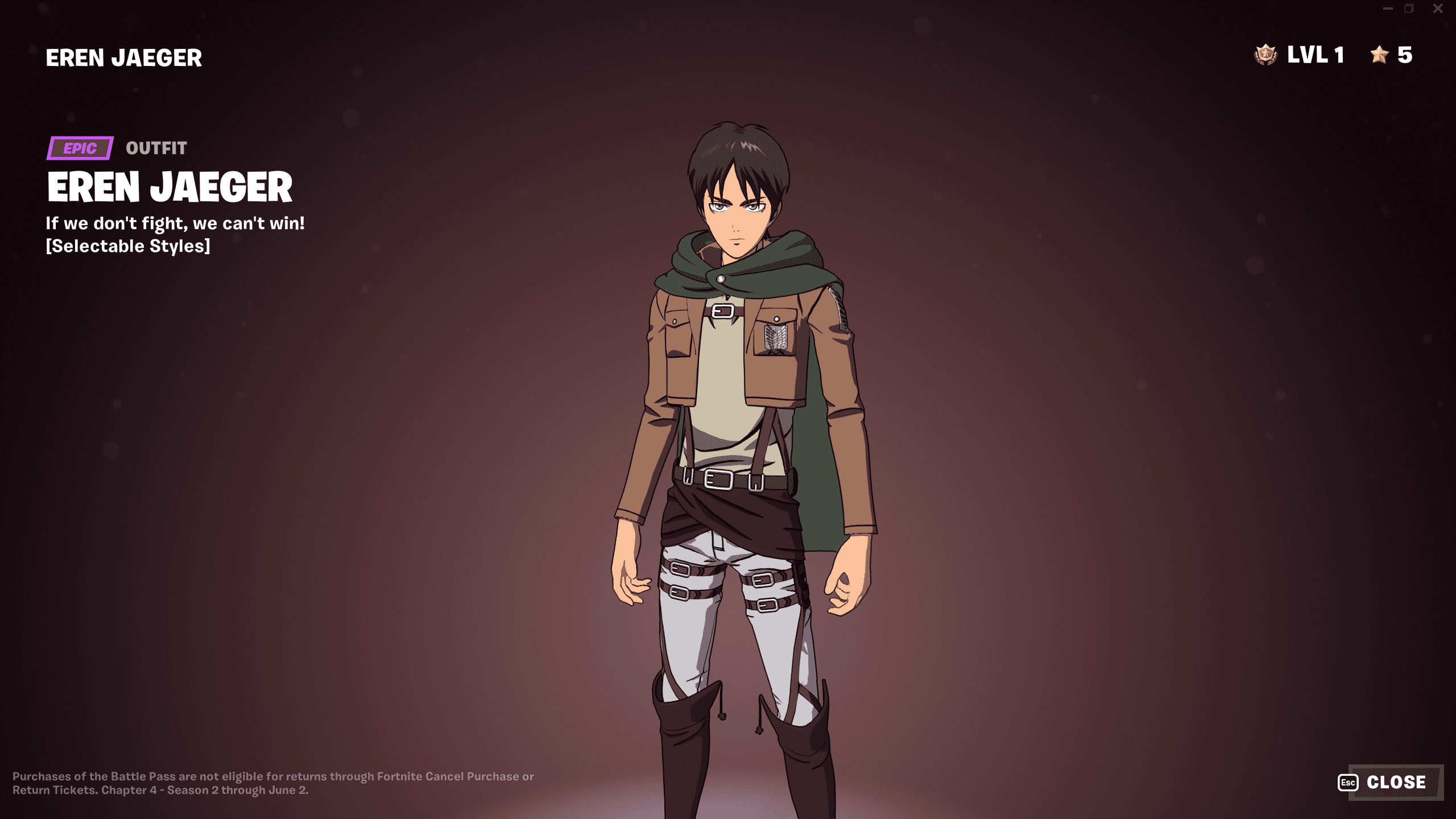 Eren Attack on Titan Fortnite Kapitel 4 Staffel 2