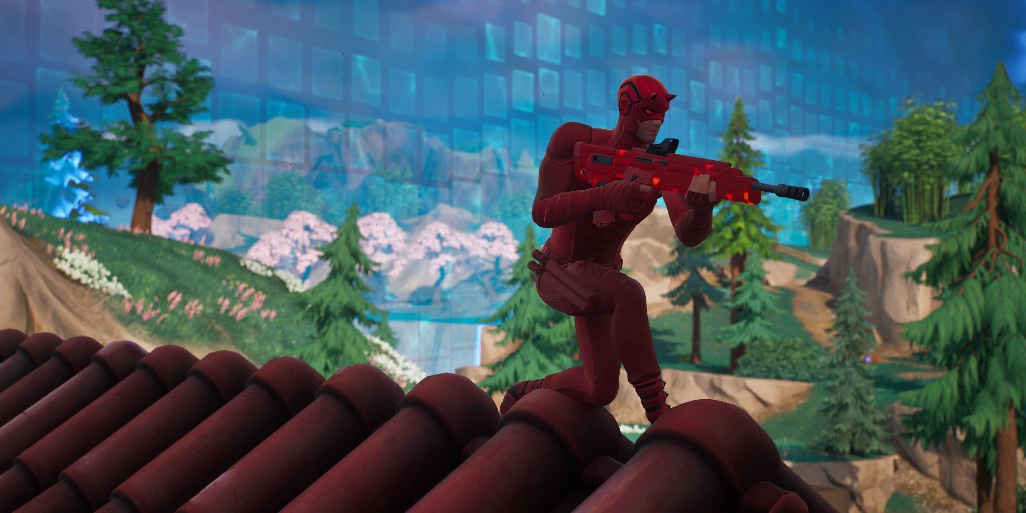Fortnite Draufgänger mit Rote-Augen-Sturmgewehr