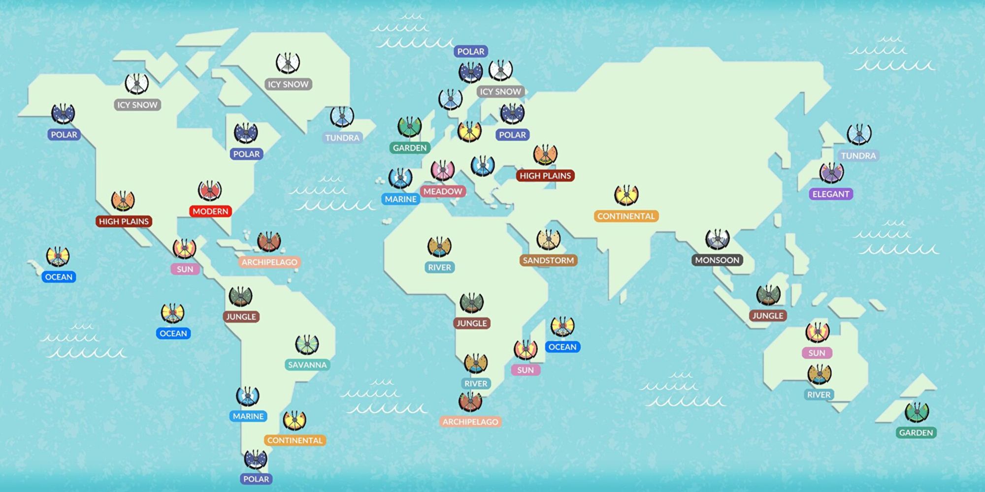 vivillon pokemon go region karte
