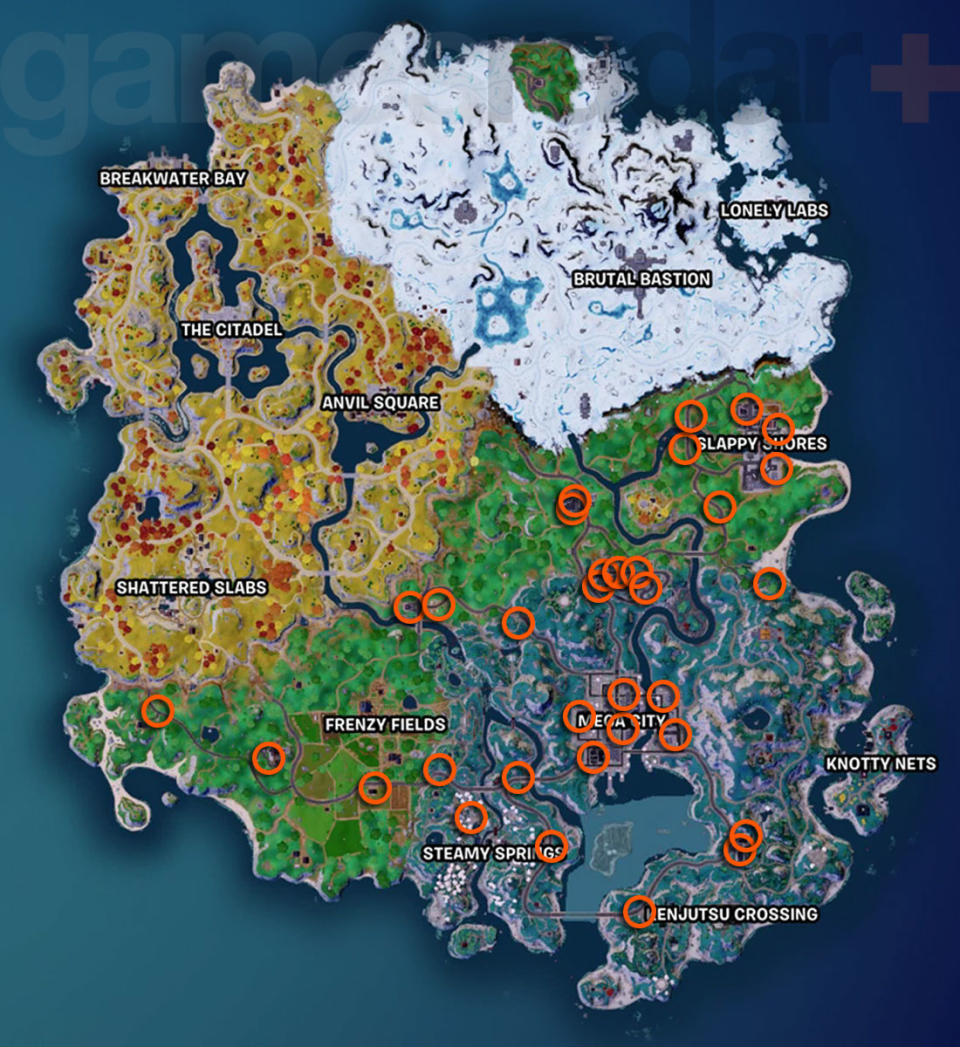 Alle Standorte der Fortnite Nitro Drifters auf der Karte