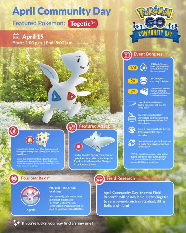 Togetic Community Day April 2023 in Pokémon GO: Datum und Uhrzeit