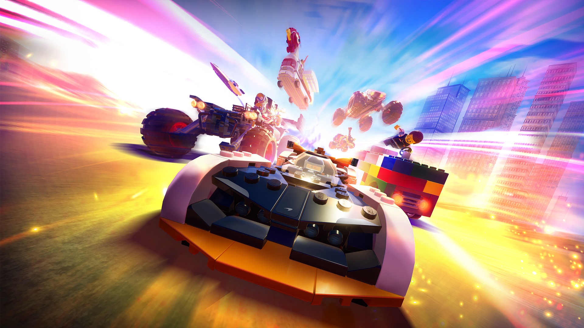 Erleben Sie mit dem Open-World-Abenteuer von LEGO 2K Drive fantastisches Fahren