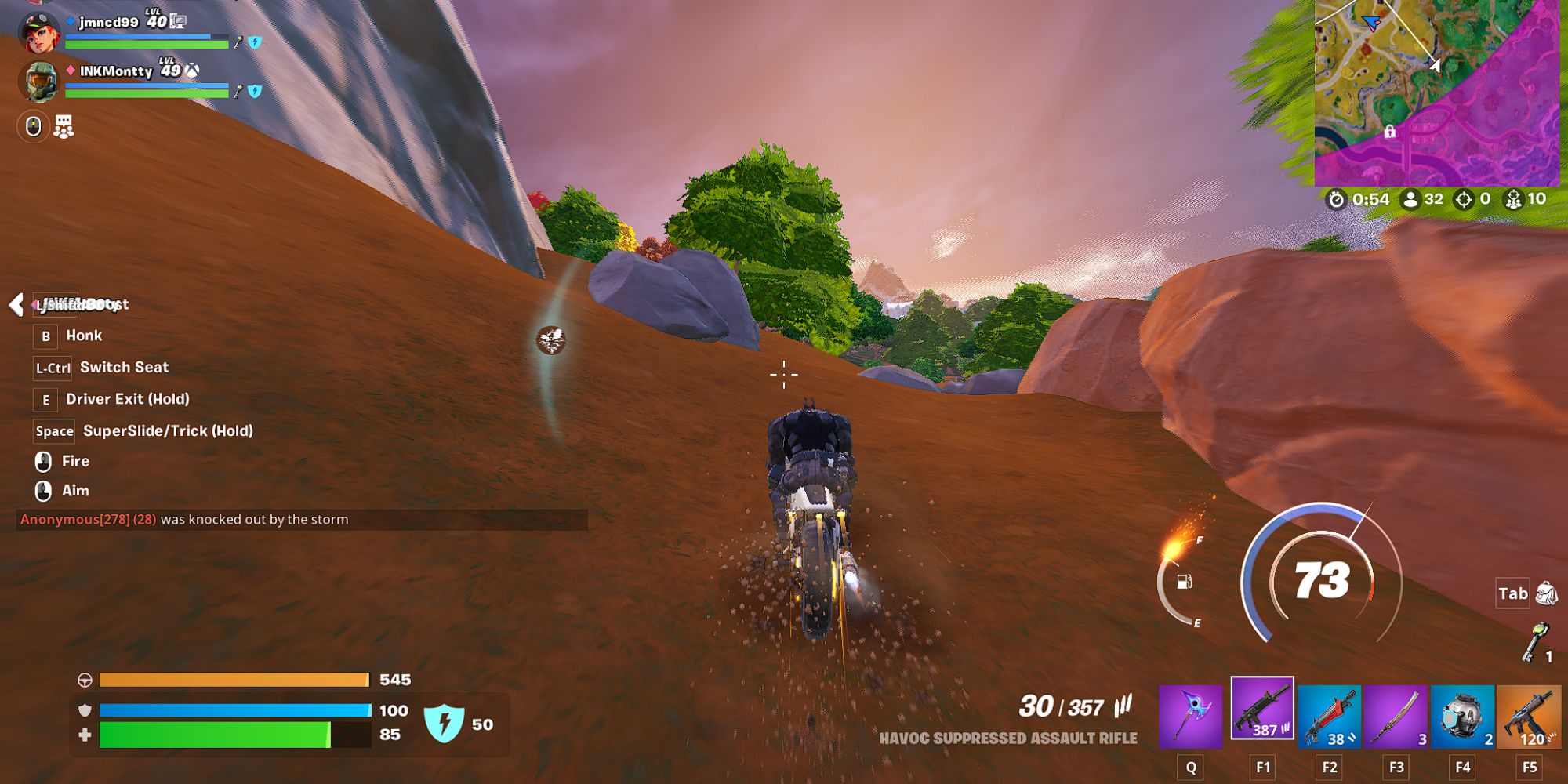 Fortnite John LLama fährt Fahrrad.