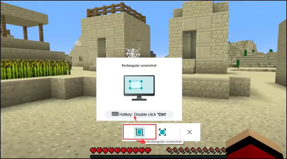 Screenshot eines Teils des Bildschirms