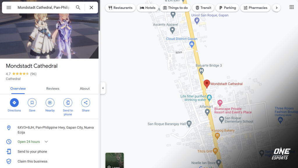 Liyue im wirklichen Leben? Genshin Impact-Standorte existieren tatsächlich und sie befinden sich auf den Philippinen Genshin Impact-Standorte in Google Maps Philippinen mit Kathedrale von Mondstadt