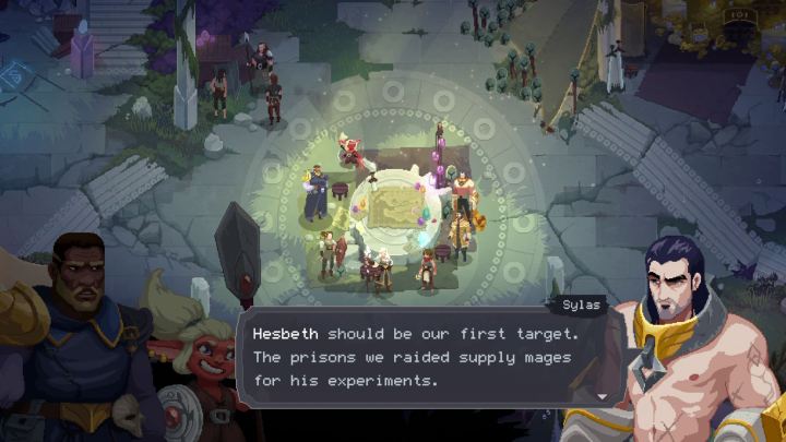 Ein Gespräch im Versteck in The Mageseeker: A League of Legends Story.