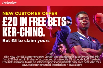 Premier League: Setzen Sie 5 £ auf Fußball und erhalten Sie 20 £ in Gratiswetten bei Ladbrokes