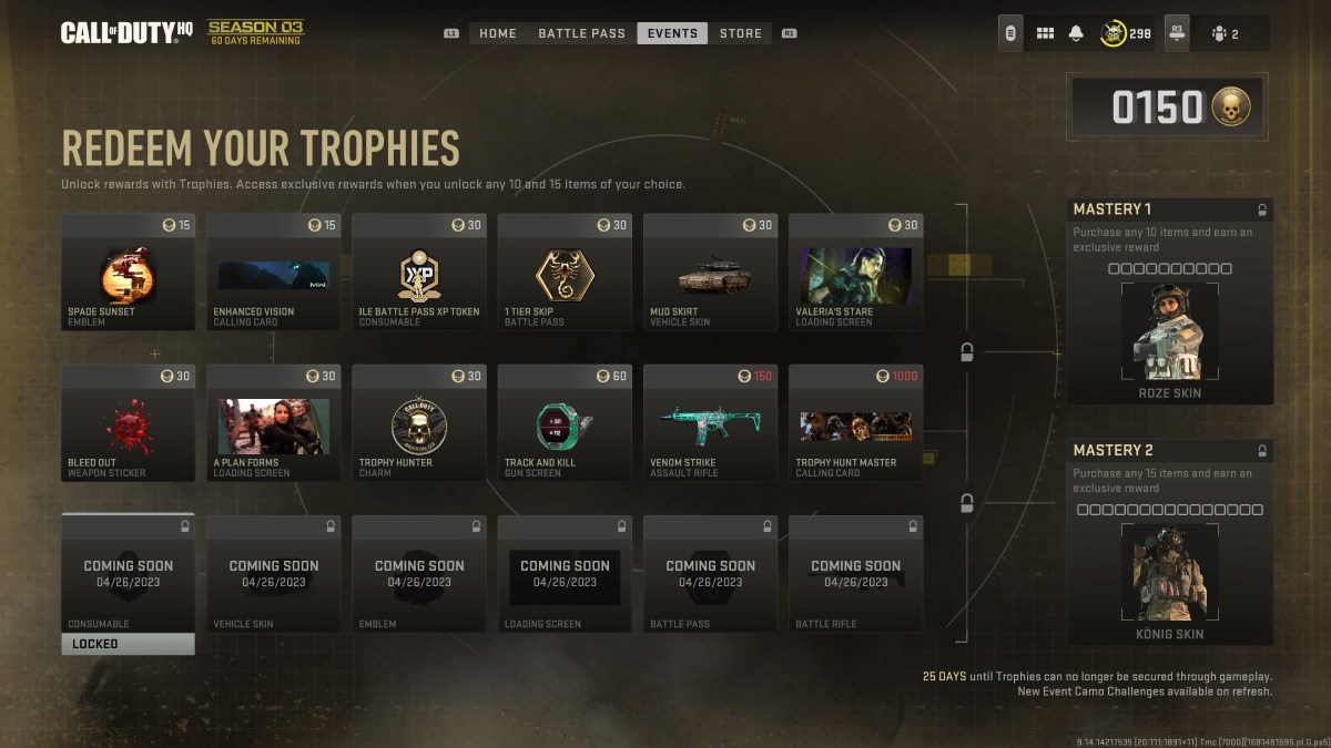 Trophäenjagd belohnt Warzone 2