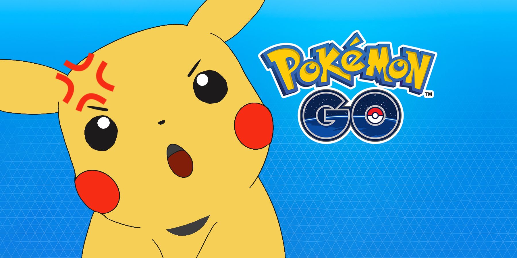 Angry Pikachu Pokemon GO logo doodle