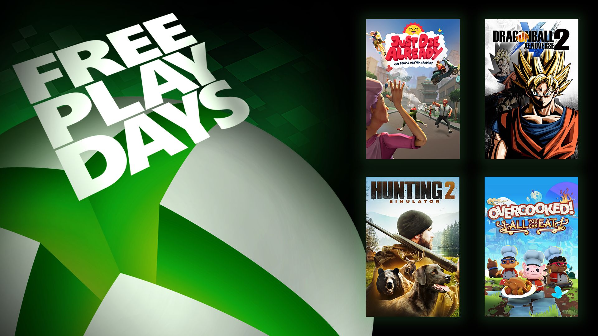 Kostenlose Spieltage – Just Die Almost, Dragon Ball Xenoverse 2, Hunting Simulator 2 und Overcooked!  So viel du essen kannst