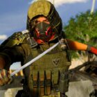 call of duty warzone 2 hooded man with mask and blades in sunny area