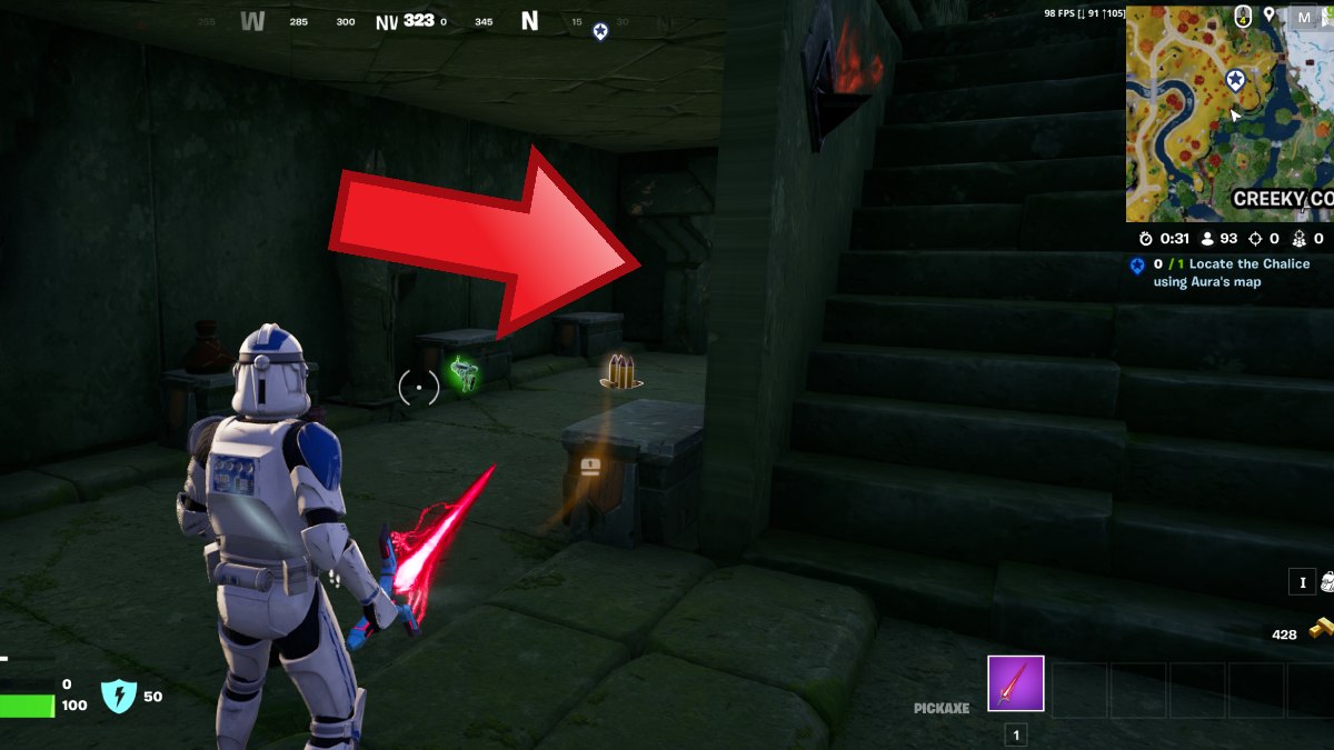 Den Kelch in Fortnite Kapitel 4, Staffel 3 finden