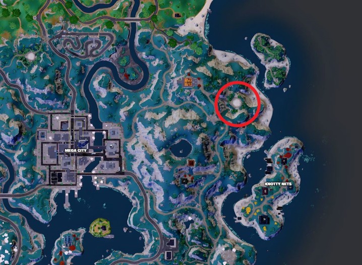 Karte von Cedar Circle in Fortnite.