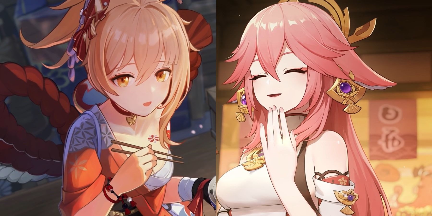 Genshin Impact Yoimiya and Yae Miko