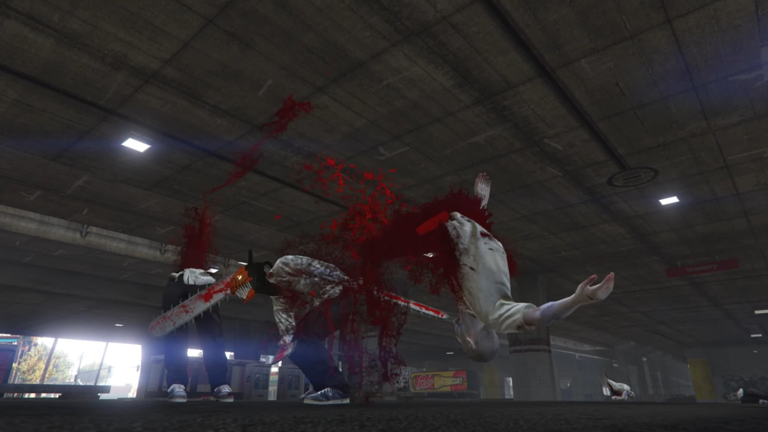 Grand Theft Auto 5 erhält einen lustigen und blutigen Chainsaw Man Mod