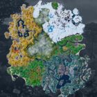 Karte von Fortnite Kapitel 4, Staffel 3 enthüllt Fortnite's map for Chapter 4, Season 3.