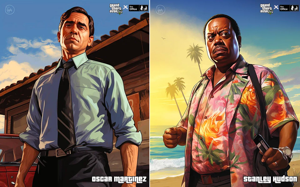 Midjourney AI The Office Besetzung GTA V