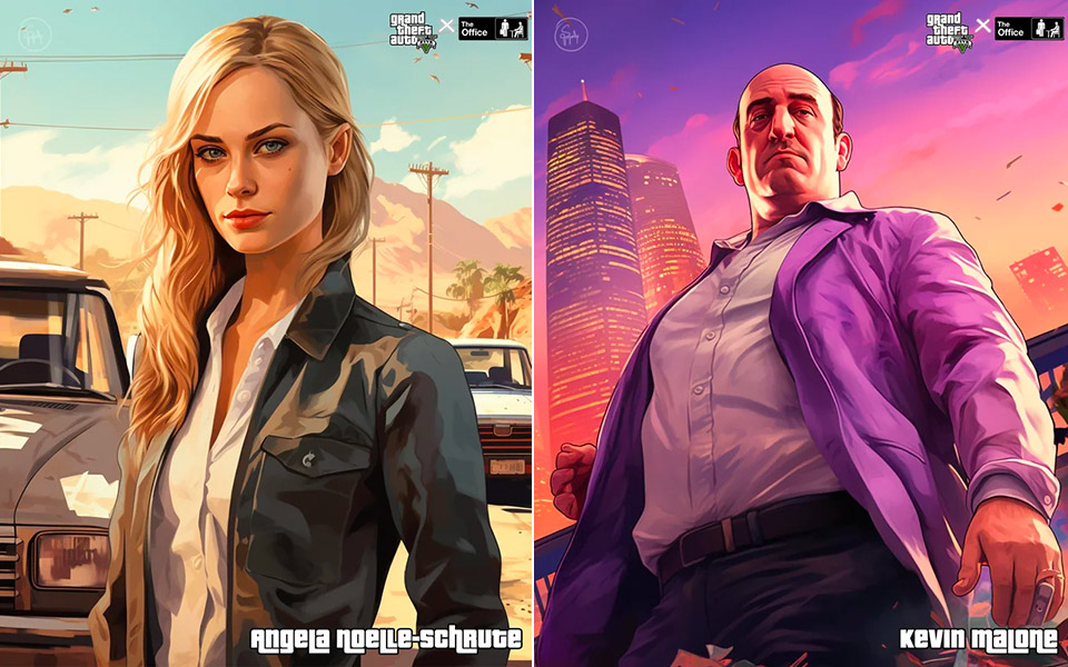 Midjourney AI The Office Besetzung GTA V