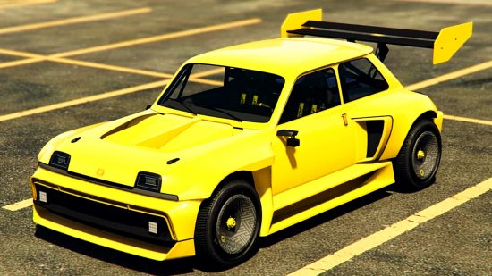 Wöchentliches GTA Online-Update – La Coureuse, ein kompakter, gelber zweitüriger Sportwagen.
