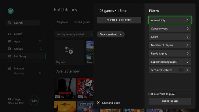 Verbesserte Filterung und Sortierung für Xbox-Spiele und -Apps