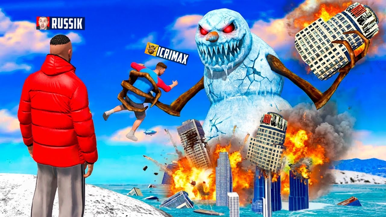 Ein böser Schneemann greift alle Youtuber in GTA 5 RP an!