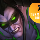 WoW: Würde die Schließung privater Server das Ende des MMO bedeuten? Illidan, a blindfolded demon hunter, snarls with the Terminally Online logo superimposed over his face.